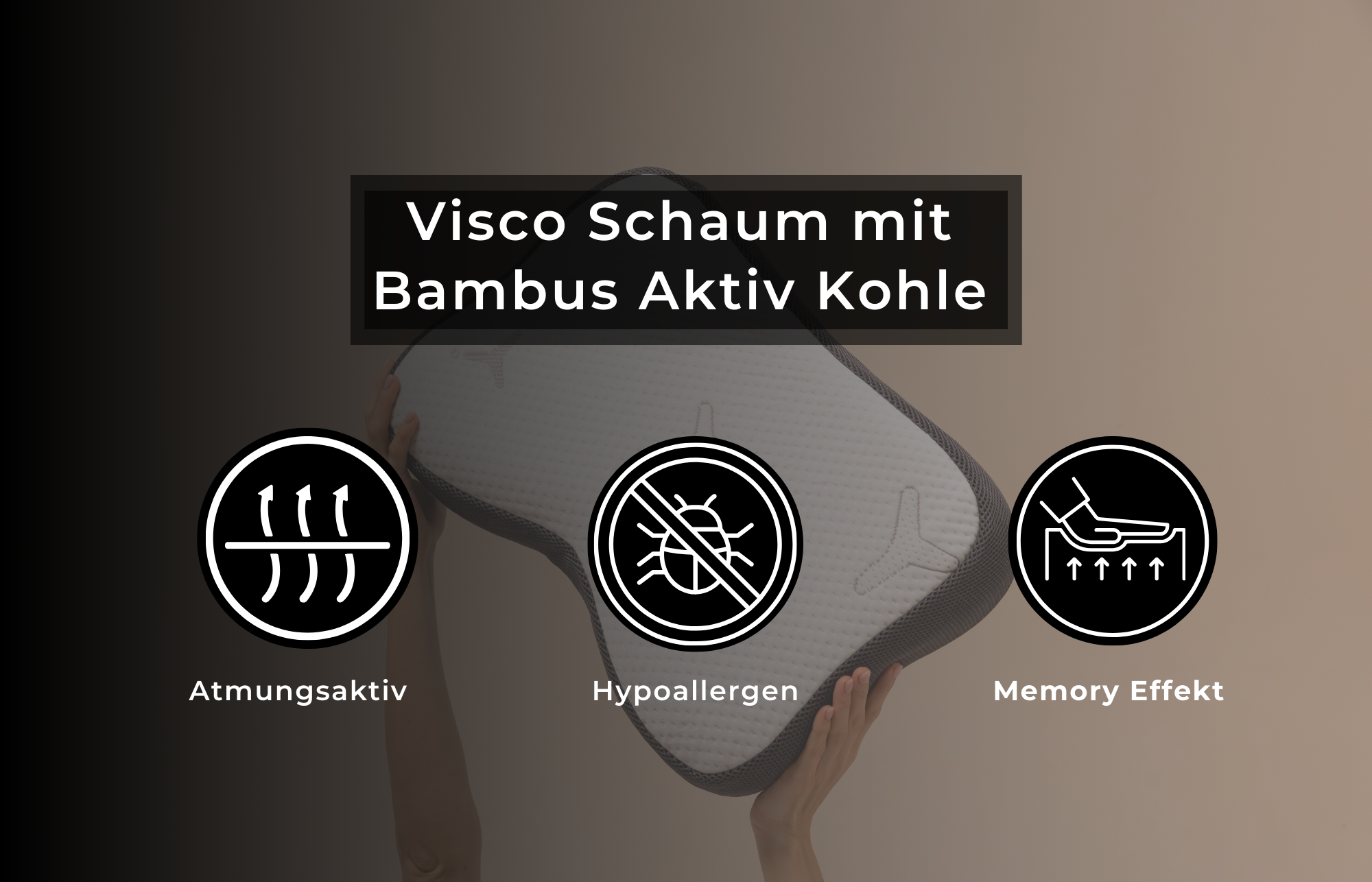 ReCharge Nackenkissen mit Bambus-Aktivkohle und Visco Schaum